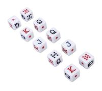 Thonlai Set di Dadi in Plastica da 16 Mm, Confezione da 10 Cubi a 6 Facce | Dadi con Numeri JQK, Materiale Robusto Ad Alta Resistenza, Resistente Ai Graffi, Aiuto per L'insegnamento della Matematica