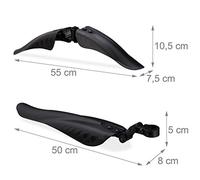 Thonlai Set Parafango Paraspruzzi per Mountain Bike da 24-28 Pollici (Nera) | Materiale PVC PP PA, Parafango Antipioggia, Adatto Alla Ruota Anteriore Posteriore di Biciclette da 24-28 Pollici