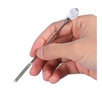 Thonlai Spatola per Unghie, Bastoncino per Miscelazione in Acciaio Inossidabile con Testa Acrilica, Strumento Multifunzionale per Mescolare Gel per Unghie, Smalto, Polvere e Raccogliere (Trasparente)