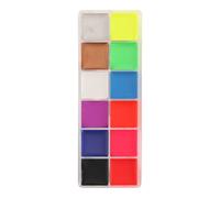 Thonlai Vernice per il Viso in 12 Colori per Bagliore UV, Tavolozza di | Texture in Pasta, Facile da Pulire, Resistente All'acqua, per Feste di Halloween, Spettacoli Teatrali, Trucco per Festival