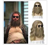 Thor 4 Endgame Loki Costume Fat Thor Cosplay parrucca con barba 45 cm resistente al calore capelli sintetici Halloween Cosplay parrucca