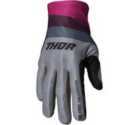 Thor Assist React Guanti da bicicletta, grigio/nero/rosso, Taglia L