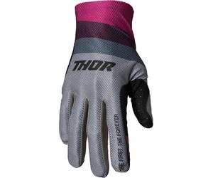 Thor Assist React Guanti da bicicletta, grigio/nero/rosso, Taglia L