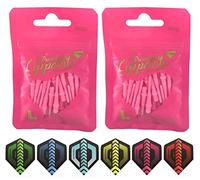 THOR-DARTS L-Style - Punte per freccette in confezione doppia (2 x 30 pezzi + 1 set di flights) rosa Premium Lippoint 2BA filettatura standard, in plastica Soft Tip Dart Points (confezione da 60) 2BA