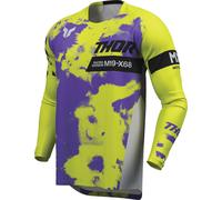 Thor Launchmode Bleach Maglia da motocross, verde-porpora, taglia L per maschi
