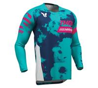 Thor Launchmode Bleach White Aqua MX Maglia Motocross Off-Road