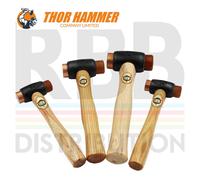 Thor Martello 208 rame, testa bifacciale pelle grezza, manico legno, Mis. A 25 mm 355 g