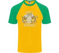 Thor Odin Valhalla Uomo T-Shirt Baseball Smanicata Fruit of the Loom Cotone
