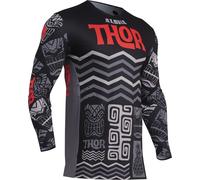 Thor Prime Aloha Maglia Motocross, nero-grigio-rosso, taglia S per maschi