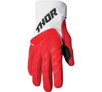 Thor Spectrum Logo Guanti da motocross giovanile, bianco-rosso, taglia L