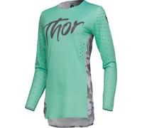 Thor Sportmode Shadow Maglia motocross da donna, grigio-verde, taglia XL per donne