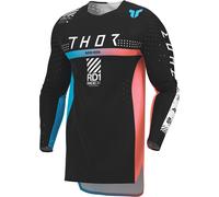 Thor Sportmode Synth Maglia da motocross, nero/blu/rosa, Taglia XL