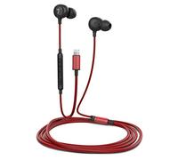 Thore Auricolari per iPhone 13 (V60) con cavo in ear Lightning con microfono/telecomando per iPhone 12/11/Pro Max/Xr/Xs Max/X/8/7, colore: Rosso