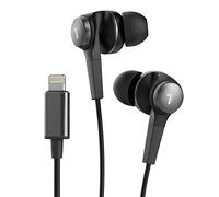 Thore Auricolari per iPhone (certificato Apple MFi), V120, con cavo Lightning (resistenti al sudore e all'acqua), con microfono e telecomando per volume, per iPhone 12/13/14 Pro Max, colore nero