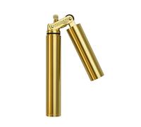 Thorens - Accendino classico a cherosene Nunchaku, in ottone massiccio, segmentato industriale, accendino meccanico a leva con cerniera (carburante non incluso)