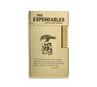 Thorens, accendino classico in ottone con accensione automatica, a cherosene, antivento, accendino per sigari che producono un suono nitido, da uomo, collezione The Expendables, oro