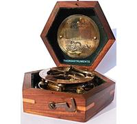 Thorinstruments (con Dispositivo) Steampunk per Sundial Bussola in Ottone Massiccio in Scatola di Legno.