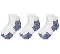 Thorlos Calzini da Corsa Spessi Imbottiti alla Caviglia, Bianco/Navy (Confezione da 3 Paia), XL Unisex-Adulto