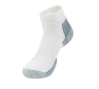 Thorlos Imbottitura Calzini da Corsa alla Caviglia JMX con Massima Ammortizzazione, Bianco/Grigio (1 Paio), L Unisex-Adulto