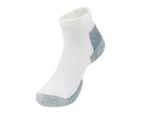 Thorlos Maximum Cushion Ankle Running Socks JMX Calze da Corsa alla Caviglia con Massima Imbottitura, 3 Paia Bianco/Blu Navy, M Unisex-Adulto