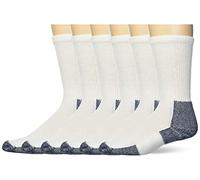 Thorlos XJ Max Cushion Crew Running Socks Calzini da Corsa, Bianco/Navy (6 Paia), L (Pacco da 6) Unisex-Adulto