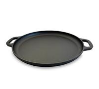 Thorness Teglia per pizza in ghisa nera, 35,6 cm, padella per cucinare e grigliare, lunga durata e resistente, riscaldamento uniforme