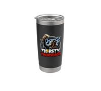 Thorsdagr Thunder Horn vichingo Thunder Horn Thor Bicchiere termico in acciaio inox doppia parete
