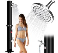 Thotvend Doccia Solare da Giardino 35 Litri, Doccia da Giardino con Cestello Rotante a Pioggia e Rubinetto, Doccia per Piscina e Campeggio, Acqua Calda Fino a 60°C, Senza Connessione Elettrica