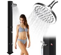 Thotvend Doccia Solare da Giardino 60 Litri, Doccia da Giardino con Cestello Rotante a Pioggia e Rubinetto, Doccia per Piscina e Campeggio, Acqua Calda Fino a 60°C, Senza Connessione Elettrica