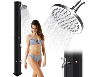 Thotvend Doccia Solare da Giardino 60 Litri, Doccia da Giardino con Cestello Rotante a Pioggia e Rubinetto, Doccia per Piscina e Campeggio, Acqua Calda Fino a 60°C, Senza Connessione Elettrica
