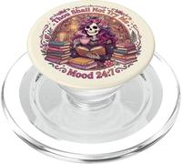 Thou Shall Not Try Me Book Reading Floral Skeleton Bookish PopSockets PopGrip per MagSafe