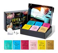Thoughtfully, Tea Affirmations - Set regalo di preghiera cristiana per donne, regalo religioso con 6 gusti e versi biblici da Salmi e altri libri per gioire, confezione da 90