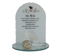 Thoughts Of You Bicchiere Memorial Ornamento Con Rosa - il Mio Moglie