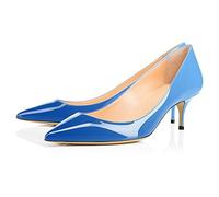THOYBMO Scarpe Tacco Donna Sottile High Heeled Sandali Estive Punta Appuntita Eleganti Slip-on Colore Sfumato per Feste Matrimonio 3-5cm Shoes,white blue,34
