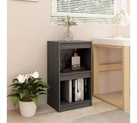 THOYTOUI Libreria in legno con ripiani aperti, Facile da montare, Adatta a soggiorno, studio, ufficio, camera da letto,Libreria Grigia 40x30x71.5 cm in Legno Massello di Pino