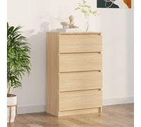 THOYTOUI Mobile contenitore,Design multifunzionale,Moderna,Adatta a soggiorno,Studio,Casa e ufficio,Credenza Rovere Sonoma 60x35x98.5 cm in Legno Multistrato