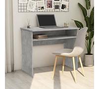 THOYTOUI Scrivania per ufficio,Tavolo da gioco moderno in stile minimalista,Scrivania per studio,Cassettiera per camera da letto,Scrivania Grigio Cemento 90x50x74 cm in Truciolato
