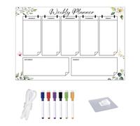 THQAE 1 Pcs calendario rigo, lavagnetta cancellabile, Magnetica Trasparente 20x30 cm per Frigo, Planner Settimanale Cancellabile in Acrilico, Menu, Lista della Spesa, Studio
