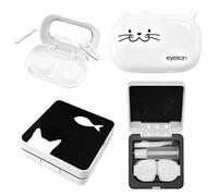 THQAE 2 Pezzi Custodia per Lenti a Contatto, Contenitori per Lenti a Contatto, Scatola Protettiva con Specchio, Portalenti Leggero Compatto, Igienico Portatile, Ideali per Viaggi e All'Aperto