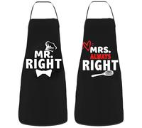 THQAE 2 Pezzi Mr & Mrs Grembiuli, Divertenti Grembiule per Coppie, Regolabile Grembiule, Tablier Barbecue,Regalo da Cucina per Matrimonio, San Valentino, Fidanzamento, Anniversario, Natale