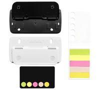 THQAE 2 Pezzi Perforatrici Tascabili, Perforatrici Plastica a Doppio Foro, Mini Perforatrici con 2 Pacchi di Post-it, Ideali per Scuola, Ufficio e Casa (Bianco e Nero)