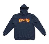 THRASHER Flame Logo - Maglietta da Uomo, Uomo, Felpa, 113102XL/NY, Blu Navy, XL