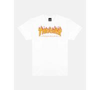 THRASHER Flame - Maglietta Unisex, per Adulti, Unisex - Adulto, Maglietta, 110102XXL/WH, Bianco, XXL