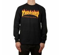 Thrasher Flame Nera Manica Lunga