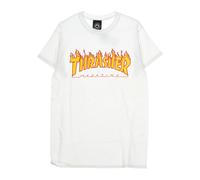 Thrasher - Flame Tee Magliette Uomo Bianco/giallo - - Tops - Uomo - Bianco - L