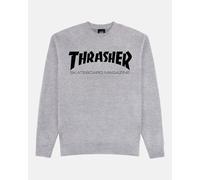 THRASHER Skatemag Crew Felpa Uomo, Uomo, Felpa, 112103S/GY, Grigio, S