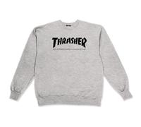 THRASHER Skatemag Crew Felpa Uomo, Uomo, Felpa, 112103M/GY, Grigio, M