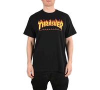 Thrasher T-Shirt Manica Corta Logo Fiamma - Nero - Cotone