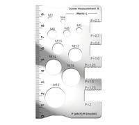 Thread Checker - Metal Stainless Screw Sizing Gauge, Thread Ruler Tool | Handy Small Measurement Device With Accurate Feature, Professional Supply For Carpenters Engineers Electricians Construction