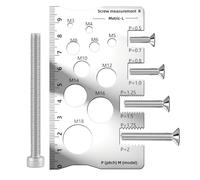 Thread Checker, Screw Measurement Ruler, Stainless Steel Screw Sizing Tool for Woodworking, Electricians, Carpenters, Engineers, Construction Site, Automotive Enthusiasts, Hardware Maintenance